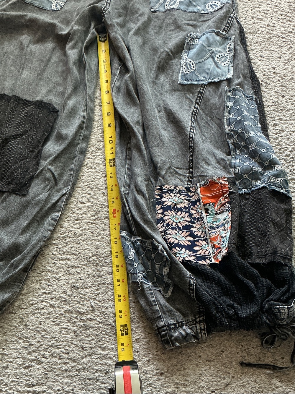 Oli & Hali Gray Patchwork Tencel Denim Overalls - Picture 11 of 15